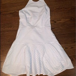 Blue and white striped halter top sundress -NWOT